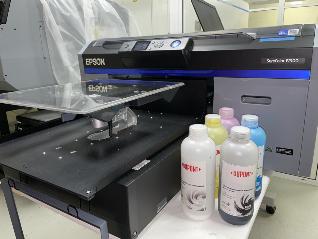 Принтер Epson SC-F2100 с перезаправляемыми картриджами и чернилами Dupont